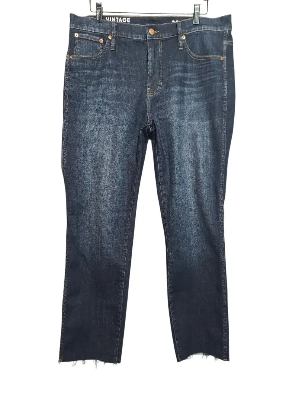 J Crew 9 Vintage Slim Straight Jeans 32 EUC Medium Wash Cotton Blend